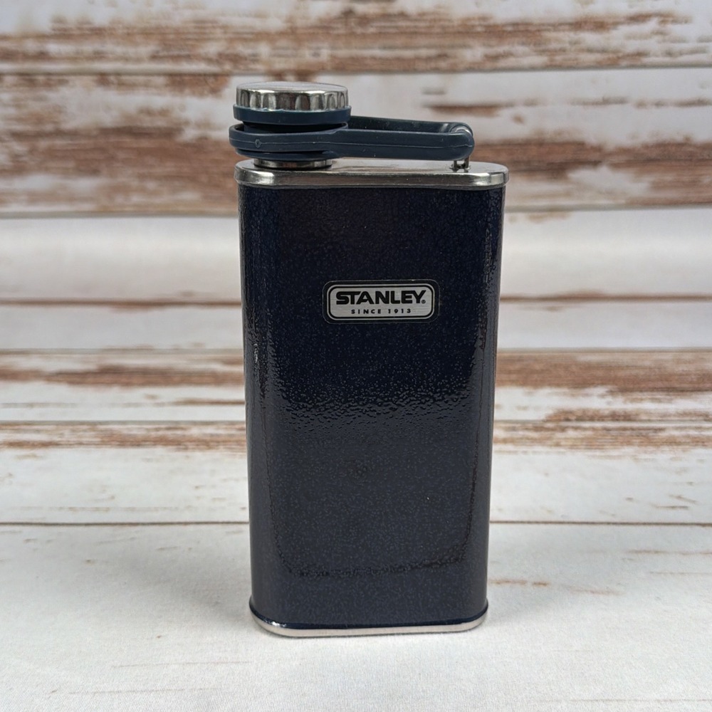 Stanley Classic Easy Fill 8oz Wide Mouth Stainless Steel Flask Blue